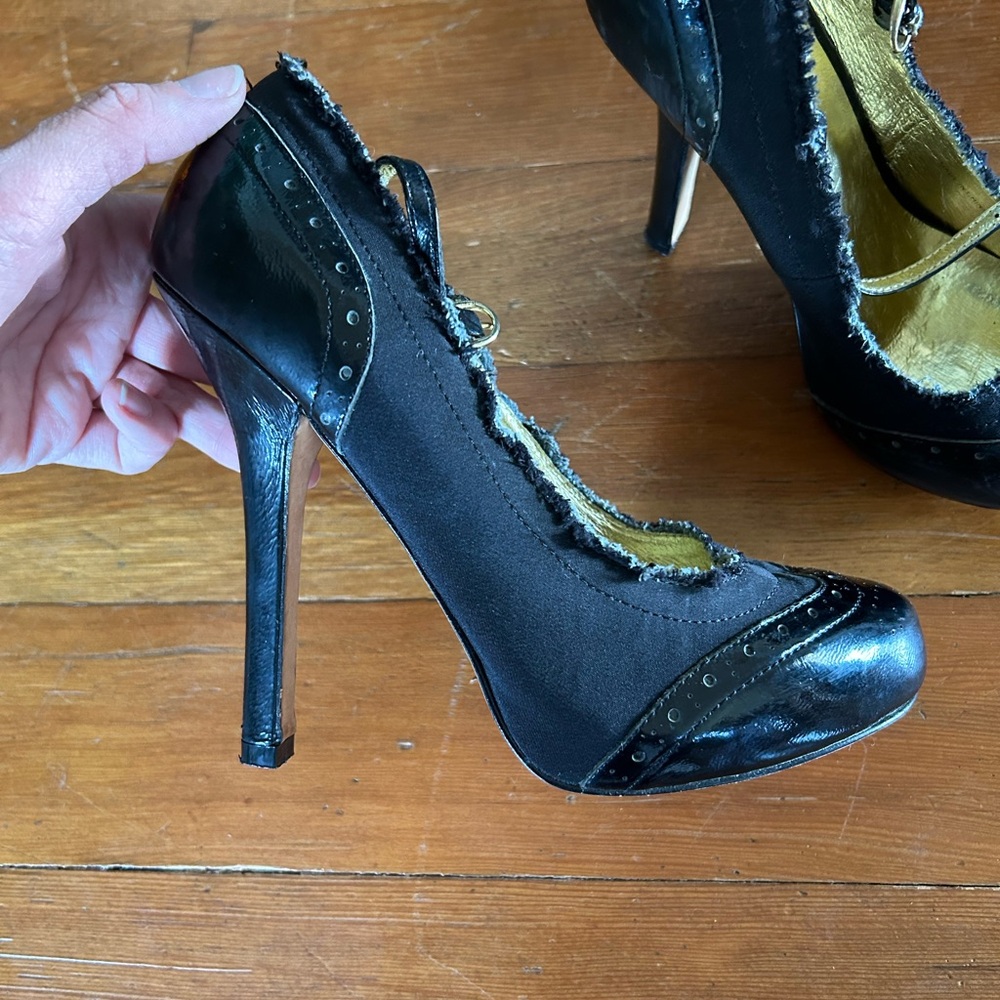 Y2K Dolce Vita Black High Heel Lace-Up Mary Jane Pump